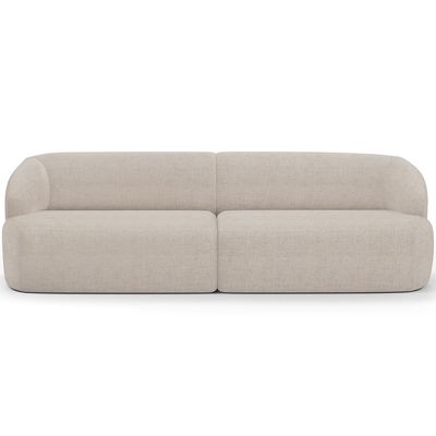 Sofá 4 Lugares Curvo Orgânico com 02 Poltronas Para Sala Living 280cm Barolo L06 Linho Bege - Lyam Decor