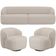 Sofá 4 Lugares Curvo Orgânico com 02 Poltronas Para Sala Living 280cm Barolo L06 Linho Bege - Lyam Decor