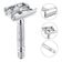 Kit 2 Aparelho Barbear Borboleta Metal Vintage Barbeador