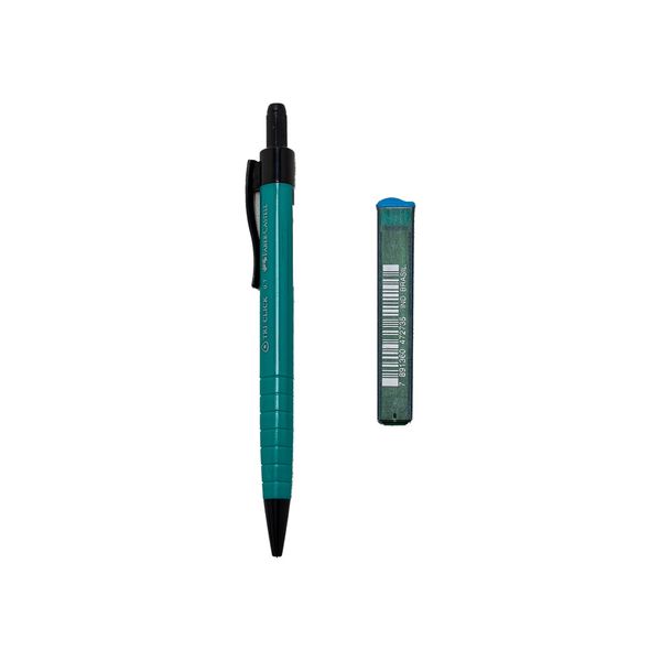 Lapiseira Faber-Castell Tri Clik 0.7mm Coress com Mina Refil 0.7mm Verde