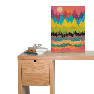 Quadro Decorativo Abstrato - Montanhas Geométricas Colorido