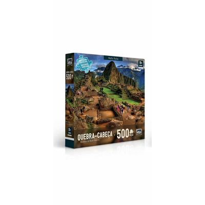 Quebra-Cabeça Game Office Maravilhas do Mundo com 500 Peças Machupicchu