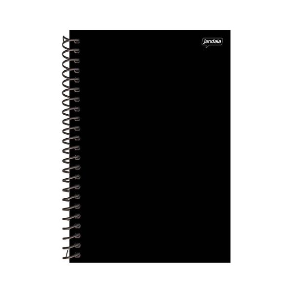 Caderno Jandaia Espiral Capa Dura 1/4 Le Basic Collors 96 Folhas Preto