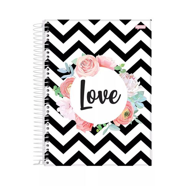 Caderno Universitário Jandaia Espiral Capa Dura Le Feminino 15 Matérias 240 Folhas Modelo 1