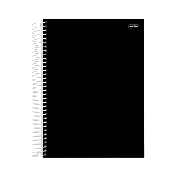 Caderno Universitário Jandaia Espiral Capa Dura Le Basic Collors 1 Matéria 80 Folhas Preto