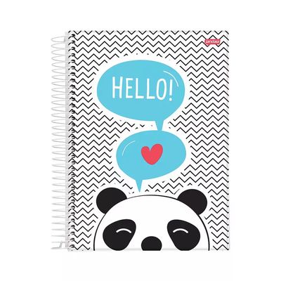 Caderno Universitário Jandaia Espiral Capa Dura Le Feminino Basic 10 Matérias 160 Folhas Modelo 1