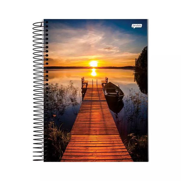 Caderno Universitário Jandaia Espiral Capa Dura Le Masculino Basic 1 Matéria 80 Folhas Modelo 1