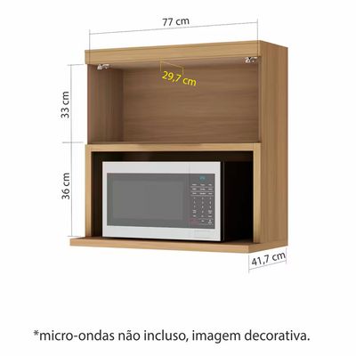 Armário Aéreo Marquesa 1 Prateleira Nature 80cm Nesher Bege