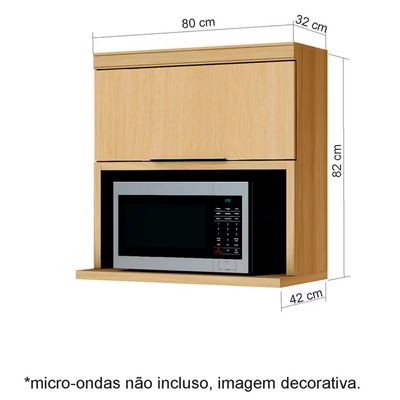 Armário Aéreo Marquesa 1 Prateleira Nature 80cm Nesher Bege