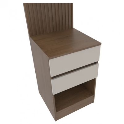 Armário Modulado de Lateral Bartira Lugano com 1 Porta 2 Gavetas 2 Prateleiras Casal Avelã/Cappuccino