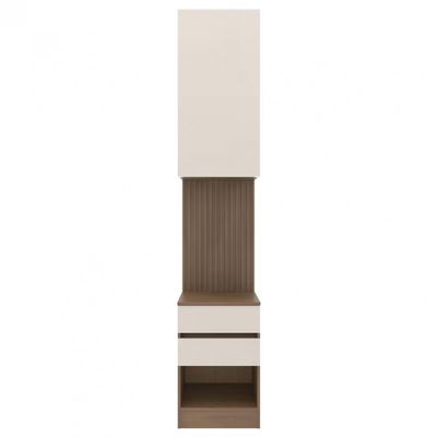 Armário Modulado de Lateral Bartira Lugano com 1 Porta 2 Gavetas 2 Prateleiras Casal Avelã/Cappuccino