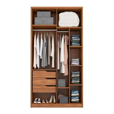 Guarda-Roupa Casal com 2 Espelhos Attore 4 PT 3 GV Amêndola