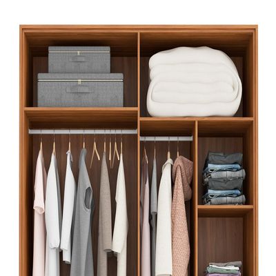 Guarda-Roupa Casal com 2 Espelhos Attore 4 PT 3 GV Amêndola