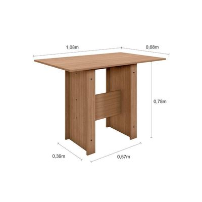 Conjunto Mesa De Jantar 4 Lugares Milano Carvalho Com Preto