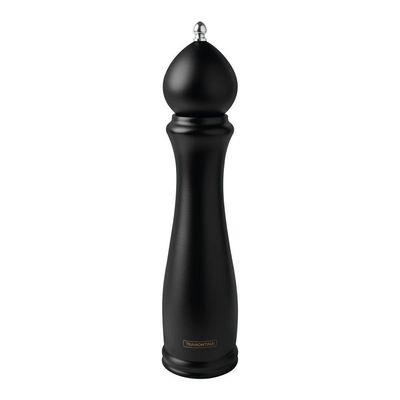 Moedor De Pimenta E Sal Tramontina Churrasco Black Em Ceramica Com Recipiente De Madeira 10 Polegada