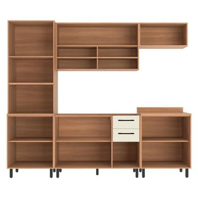 Cozinha Completa Modulada 5 Peças Com Gabinete Para Pia Havana Multimóveis Cr20317 Rovere/champanhe