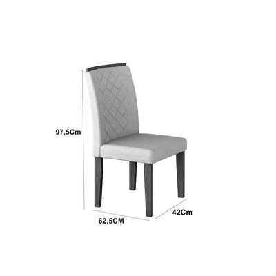Sala De Jantar Milena Tampo Vidro 6 Cadeiras Qr Imbuia