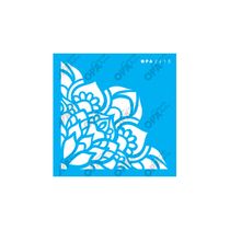 Stencil Opa 10x10 Cantoneira Flores Lotus 2413