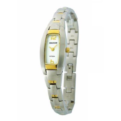 Relógio Magnum Feminino Ref: Ma28261b Retangular Bicolor