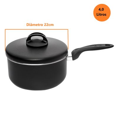 Panela Antiaderente Eterna Pequena Nr 22 4 Litros - Nigro