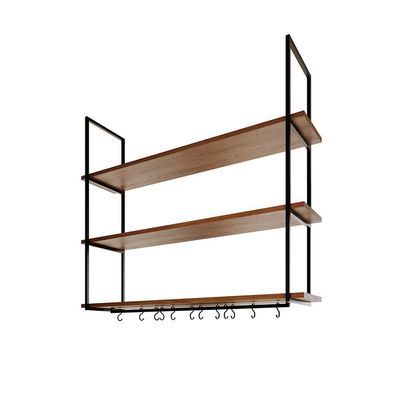 Nicho De Teto Indústrial Denver 120cm Preto E Freijó Preto