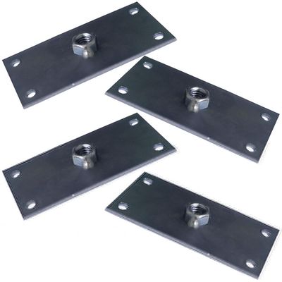 Kit 4 Chapinhas Chapa Reta Fixação Pés Palito Rosca 5/16 Zincada G59