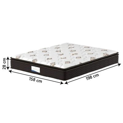 Cama Box Colchão Casal Queen Molas Ensacadas Granville Pillow Top 158x198x66cm Marrom/branco Probel