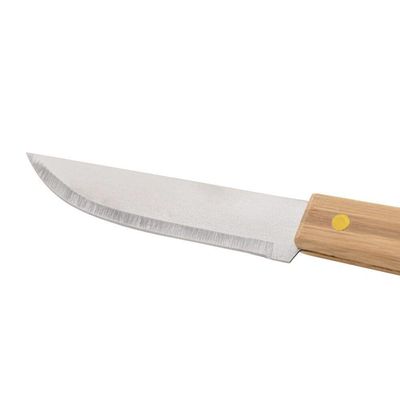 Faca Para Churrasco Aço Inox E Cabo Bambu 37 Cm Lyor