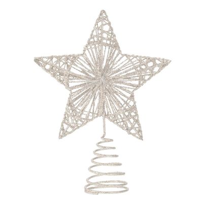 Ponteira Para Árvore de Natal Le Star de Metal 15x20cm Branco