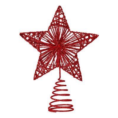Ponteira Para Árvore de Natal Le Star de Metal 15x20cm Vermelho