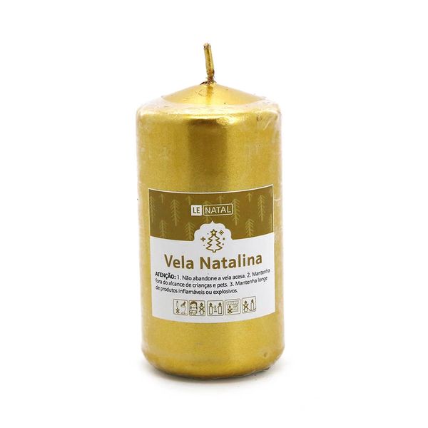 Vela Le Natal Color 10cm Dourado
