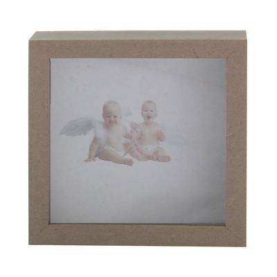Caixa Moldura Mdf Le com Tampa Vidro 15x15x4cm