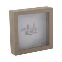 Caixa Moldura Mdf Le com Tampa Vidro 15x15x4cm
