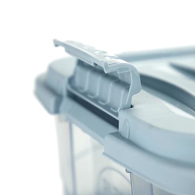 Caixa Organizadora Plasútil Gran Box Baixa em Plástico Azul 9,3l Cinza
