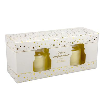 Kit Velas Aromáticas Le Fragrance com Pote Hermético de Vidro 2 Unidades Baunilha