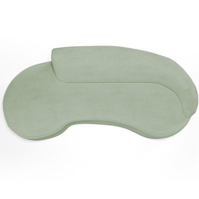Sofá 3 Lugares Curvo Sala de Estar Living Firenze Direito D02 Linho Verde 210 cm D-477 - Lyam
