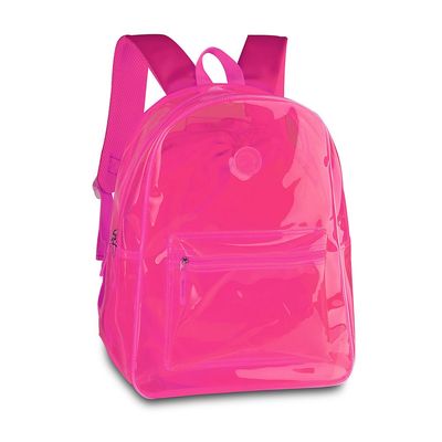 Mochila Teen Clio Style Neon Transparente Colors Rosa pink