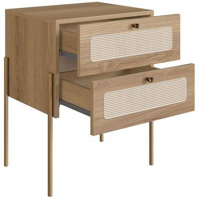 Cabeceira Casal Queen 160cm e 2 Mesas Laterais 2 Gavetas Industrial Indy A03 Hanover - Lyam Decor