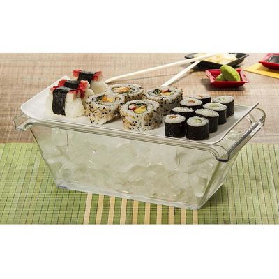 Bandeja Coffee Retangular Com Tampa 15x30 Branca Em Policarbonato Linha Profissional Cook Vem