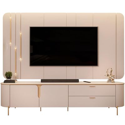Rack Para Sala com Painel Para TV 75 Pol Dion D05 Off White - Lyam Decor