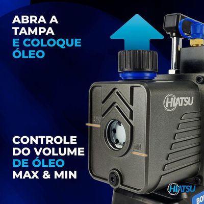 Bomba De Vacuo 3cfm A Bateria C- Vacuometro Integrado Hiatsu
