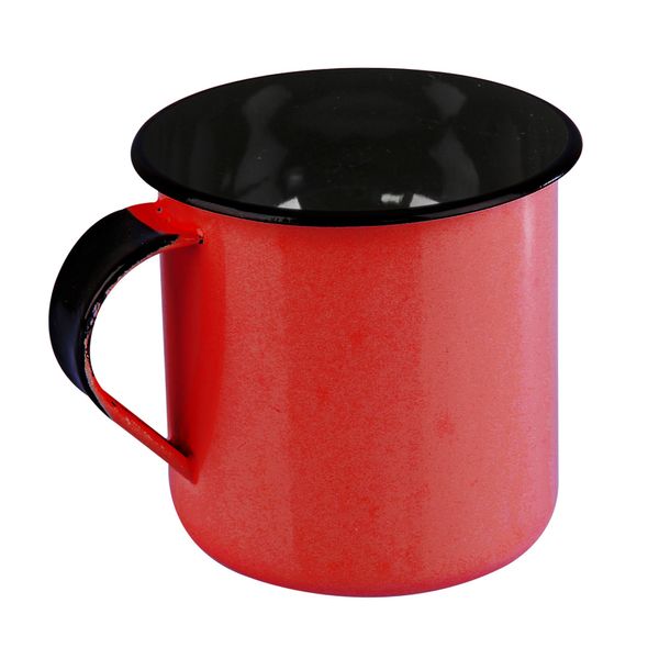 Caneca Esmaltada Metallouça Aço Vermelha 70ml