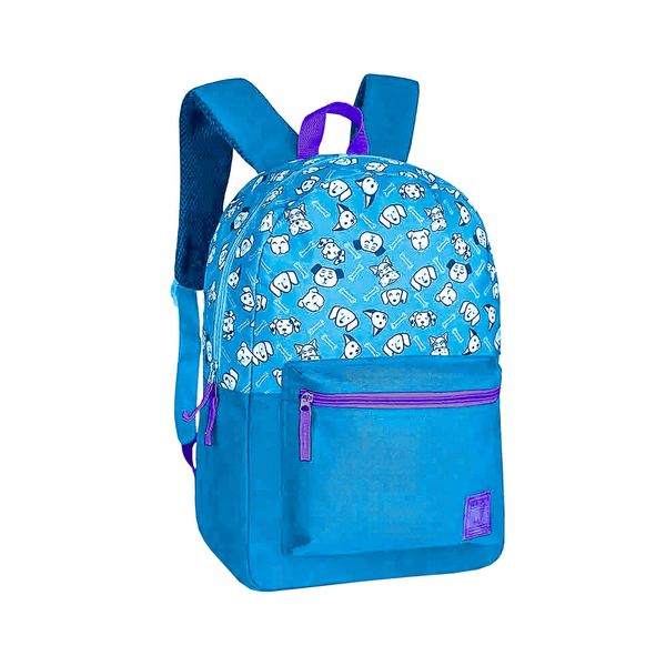 Mochila Teen Clio Style Pets Color 17" Modelo Mf3173 Azul celeste