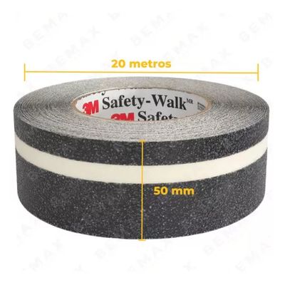 Fita Antiderrapante Safety Walk Neon 50mm X 20m Cor Preto Fosforescente
