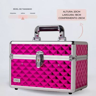 Maleta De Maquiagem Objetos Anna Make Média Vazia Rosa