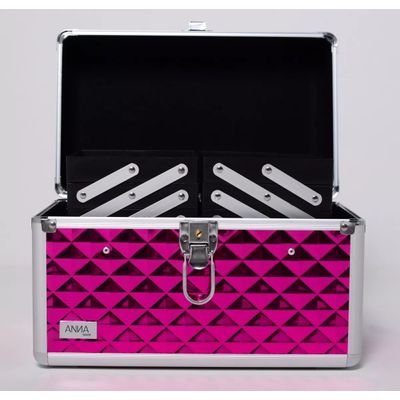 Maleta De Maquiagem Objetos Anna Make Média Vazia Rosa