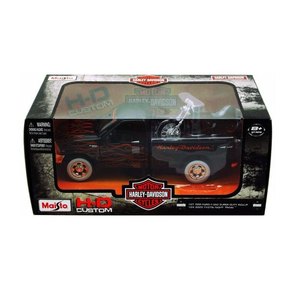 Miniatura - Carro - 2002 Fxstb Night Train & 1999 Ford F-350 S - 1:24 - Maisto Harley Davidson MAI32181 Miniatura - Carro - 2002 Fxstb Night Train & 1999 Ford F-350 S - 1:24 - Maisto Harley Davidson MAI32181
