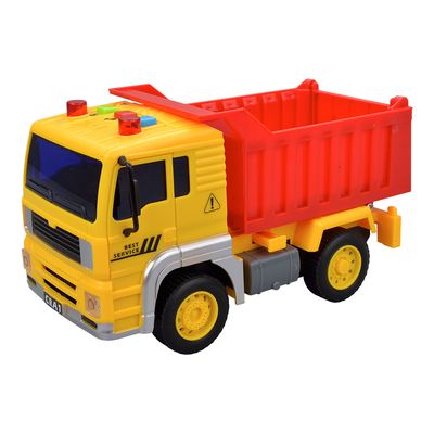 Caminhão Fricção Construção Com Luz e Som DMT5697 - Dm Toys Amarelo