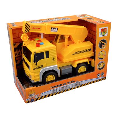 Caminhão Fricção Construção Com Luz e Som DMT5697 - Dm Toys Amarelo