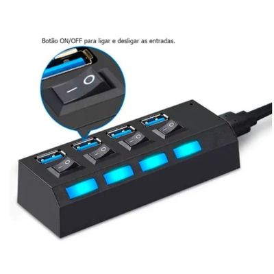 Hub Usb 3.0 4 Porta Usb Mini Extensor Tekone